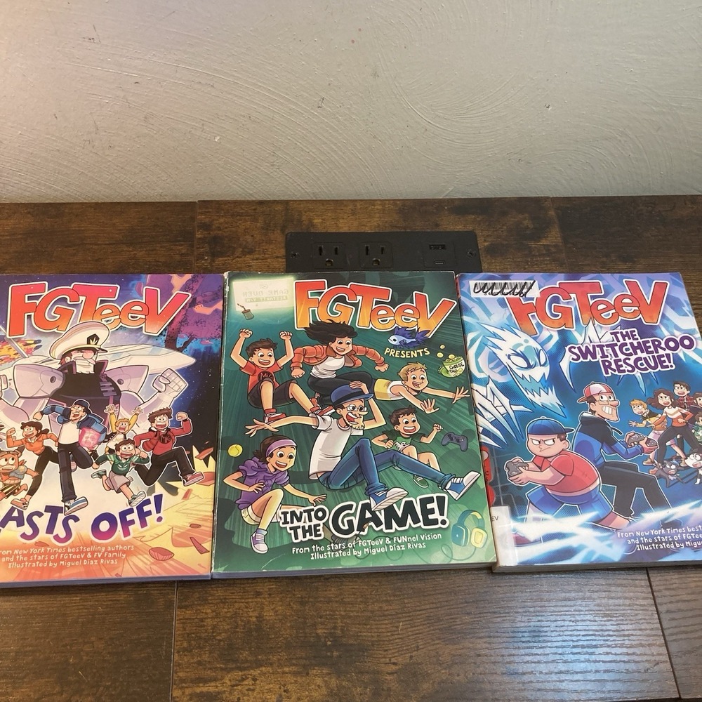 FGTeev TPB Graphic Novel Book Lot of 3 Switcheroo Blasts Off Into the Game